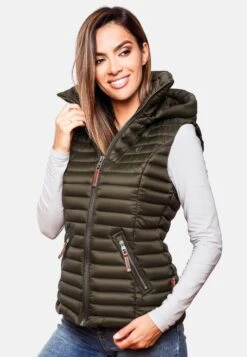 Navahoo Vestes Sans Manches Gilet Shadaa Femme Kaki -Navahoo Soldes 222b65395b3b3087c510df5078fe8648