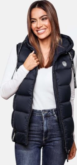 Navahoo Vestes Sans Manches Gilet Kassidy Femme Bleu Marine -Navahoo Soldes 4a10fb6a4875905c31eea5db3585a2ac