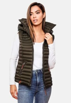 Navahoo Vestes Sans Manches Gilet Shadaa Femme Kaki -Navahoo Soldes 4dd79ceb88547161a0aff0a888a6f268