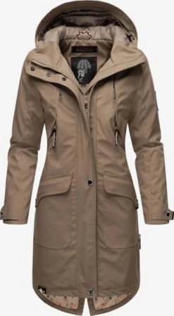 Navahoo Manteaux De Pluie Manteau Mi-saison Femme Beige -Navahoo Soldes b203215d4146dd9d2bfc2972e7573870