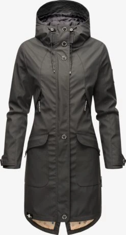 Navahoo Manteaux De Pluie Manteau Mi-saison Schötchen Femme Anthracite
